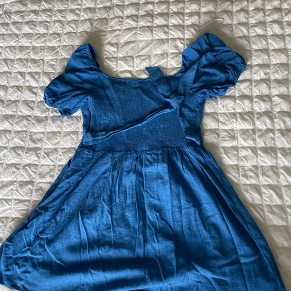 Lulu's Azure Puff Sleeve Linen Blend Mini Dress - Picture 10 of 12